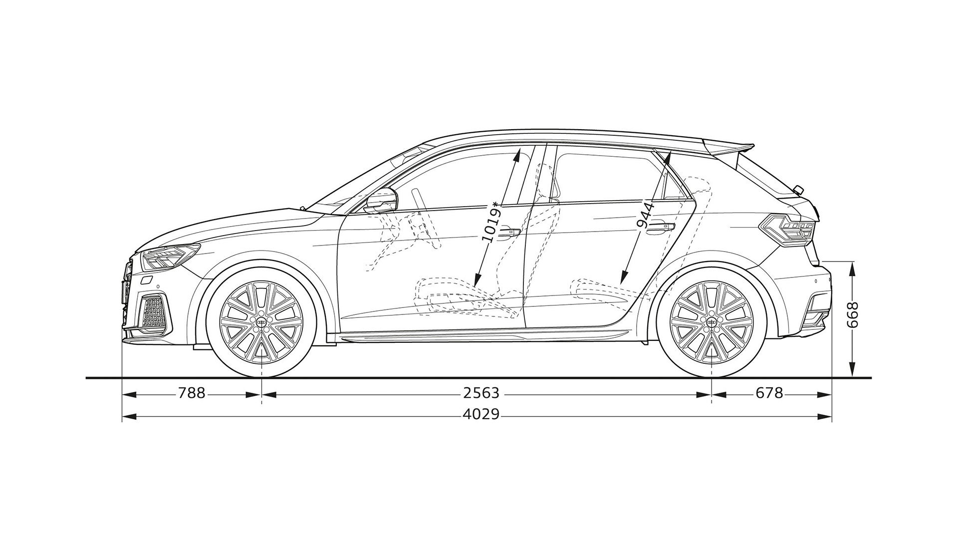 Audi a1 размеры